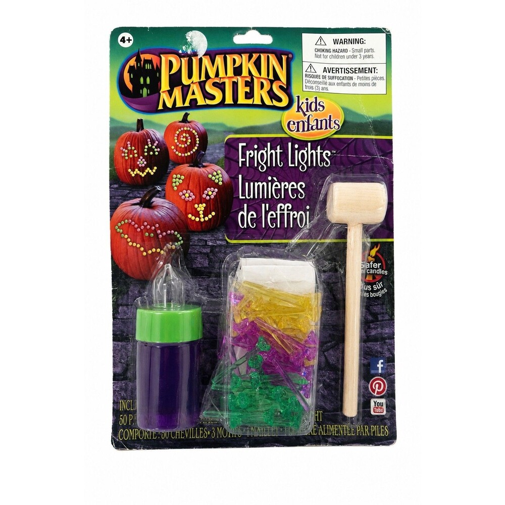 2015 Pumpkin Masters Kids Fright Lights Kit 50 Pegs Halloween Sealed NOS